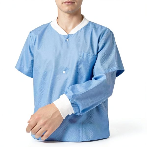 SMS Disposable Lab Coats Niesuga Blue Knee‑Length 50 GSM Sizes-2