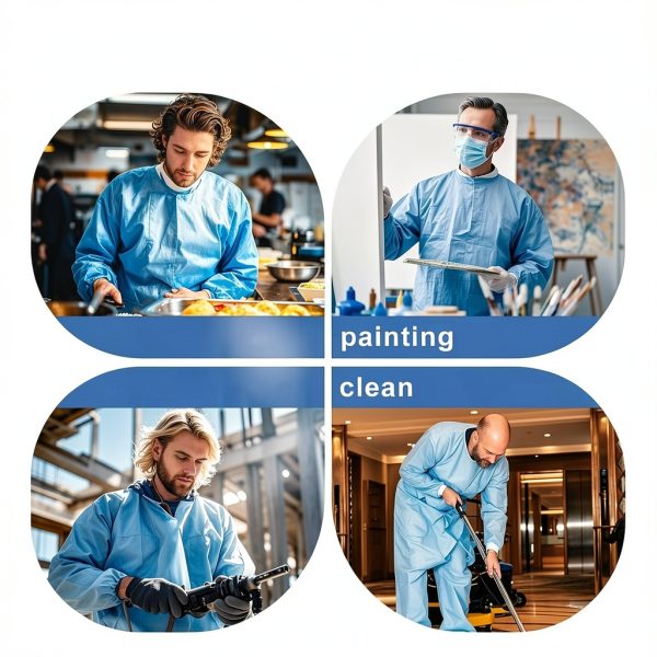 SMS Disposable Lab Coats Niesuga Blue Knee‑Length 50 GSM Sizes-6