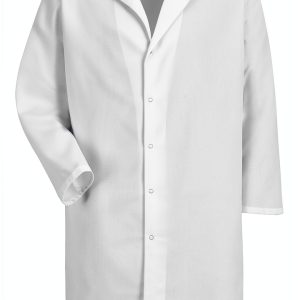Red Kap Men's Lab Coat KP38 White with Five Snap Closure-0