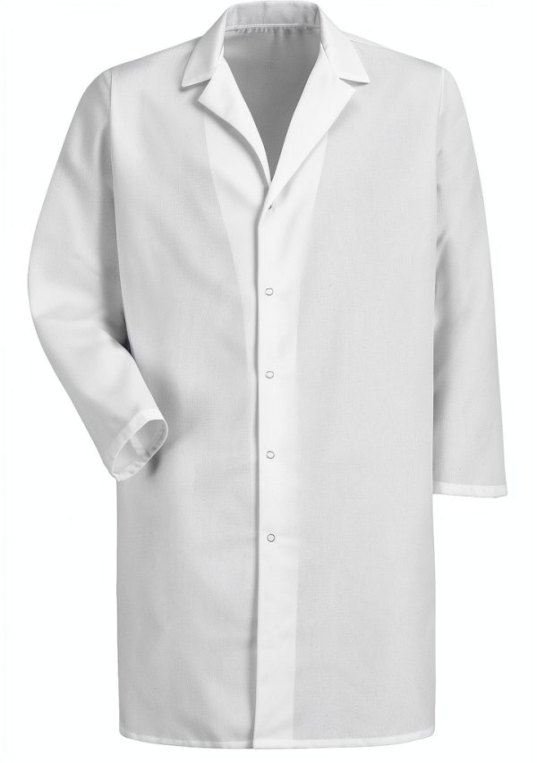 Red Kap Men's Lab Coat KP38 White with Five Snap Closure-0