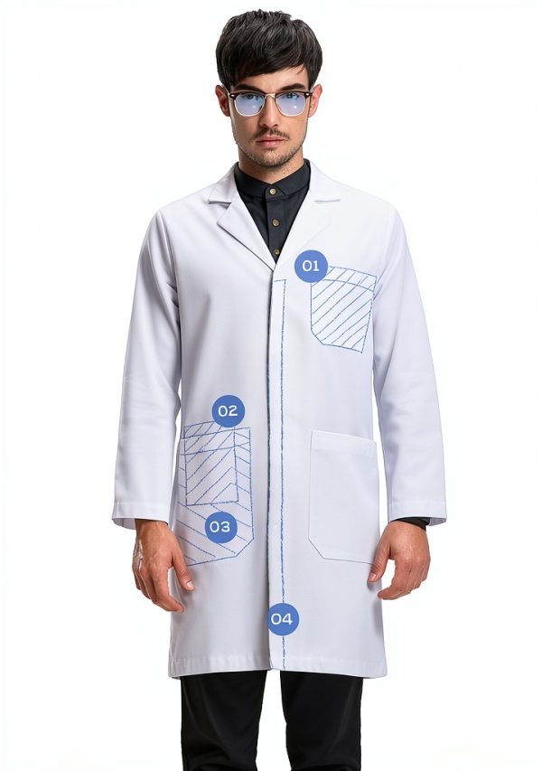 Dr. James Premium Unisex Lab Coat Fit with Phone Tablet Pockets 39"-1