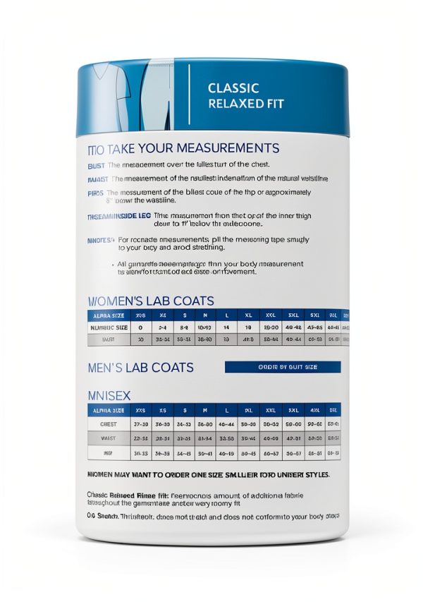 Landau Relaxed Fit Lab Coat for Men 3-Pkt 5-Knot White-5
