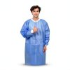 SMS Disposable Lab Coats Niesuga Blue Knee‑Length 50 GSM Sizes-1