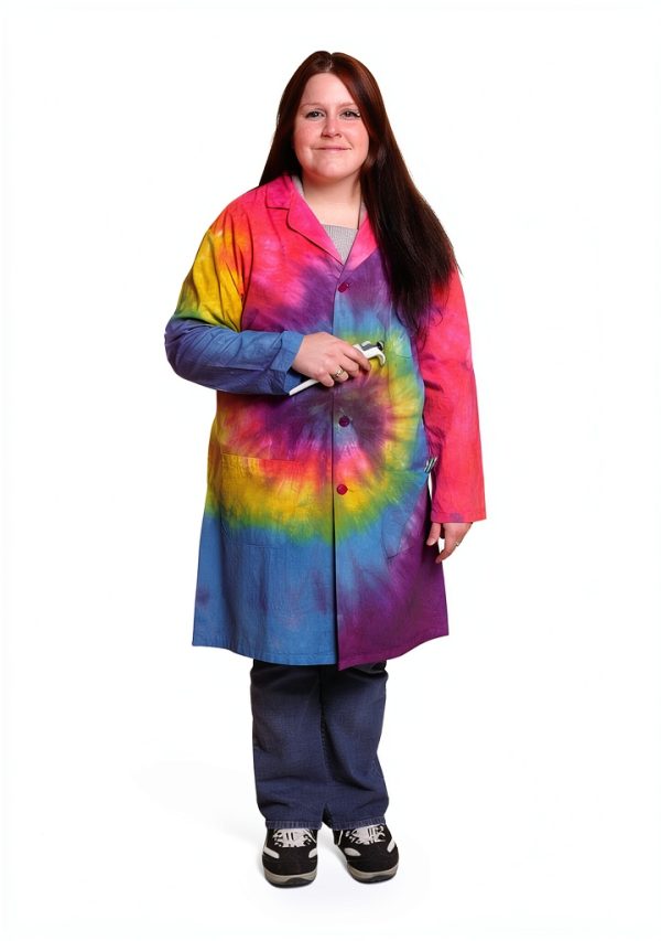 United Scientific LBCTMD Tie Dye Lab Coat, Medium-1