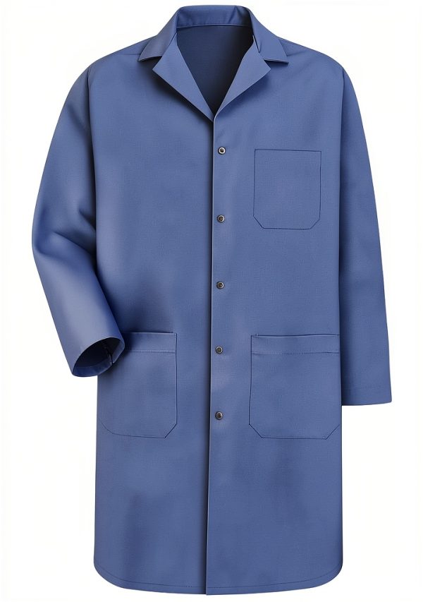 Red Kap Men's Interior Pocket Lab Coat KP18 Light Blue No‑Iron Durable-0