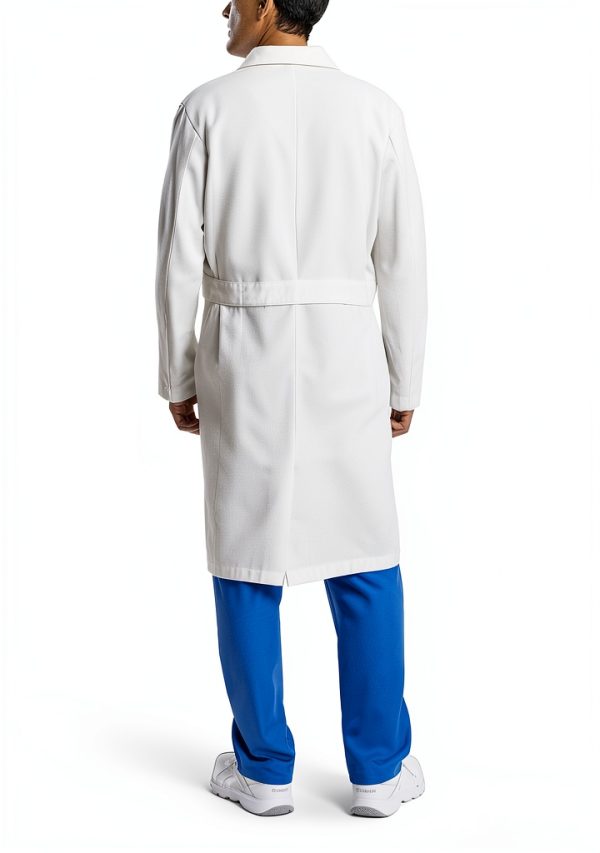 Landau Relaxed Fit Lab Coat for Men 3-Pkt 5-Knot White-2