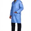 Bulwark Flame Resistant 7oz Cotton Lab Coat Light Blue Small Lapel-3
