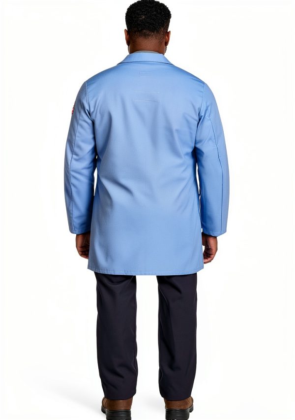 Bulwark Flame Resistant 7oz Cotton Lab Coat Light Blue Small Lapel-1