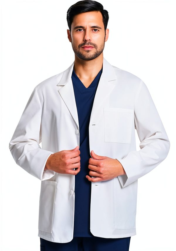 Cherokee Men's Lab Coat 30" White Consultation Durable Stretch CK401-0