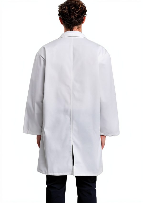 Greenour Professional Lab Coat for Men Long Sleeve Doctor Uniform with 3 Pockets Laboratory Jacket (White)-7