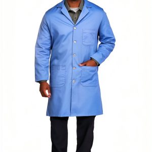 Bulwark Flame Resistant 7oz Cotton Lab Coat Light Blue Small Lapel-0