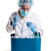 Disposable Lab Coat Greenour Pack of 10 Blue Smock with Knitted Cuffs-4