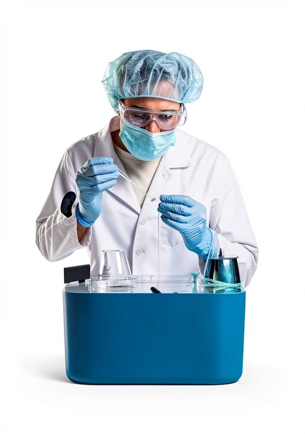 Disposable Lab Coat Greenour Pack of 10 Blue Smock with Knitted Cuffs-4