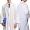 Greenour Professional Lab Coat for Men Long Sleeve Doctor Uniform with 3 Pockets Laboratory Jacket (White)-0