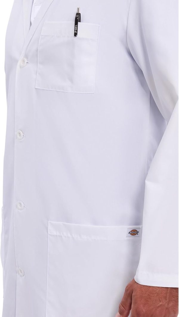 Dickies Lab Coat 40in Unisex White with 3 Pockets - Model 83403-1