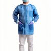 Disposable Lab Coat Greenour Pack of 10 Blue Smock with Knitted Cuffs-1
