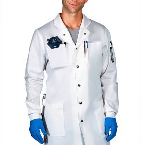 Lab Coat Genius Lab Gear Men's 6-Pocket 100% Cotton White-0