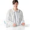 Disposable Lab Coats 50 Pack White Knitted Cuffs Adult Sizes-3