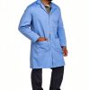 Bulwark Flame Resistant 7oz Cotton Lab Coat Light Blue Small Lapel-2