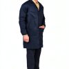 Bulwark FR Men's Concealed Snap-Front Lab Coat – Navy Medium-6
