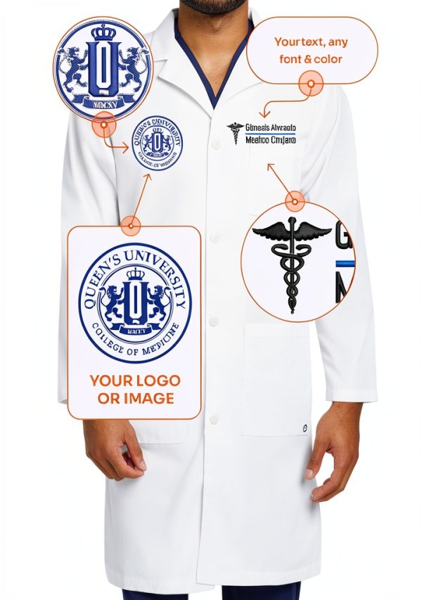 Personalized Embroidered Lab Coat Unisex Multiple Sizes Custom Name-1