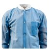 Disposable Lab Coat Greenour Pack of 10 Blue Smock with Knitted Cuffs-2