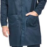 Bulwark FR Men's Concealed Snap-Front Lab Coat – Navy Medium-0