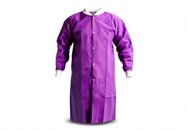 JMU Disposable Lab Coat 10-100 Pack Knee Length with Knit Cuff, Blue-5