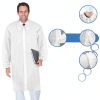 Disposable Lab Coats 50 Pack White Knitted Cuffs Adult Sizes-1
