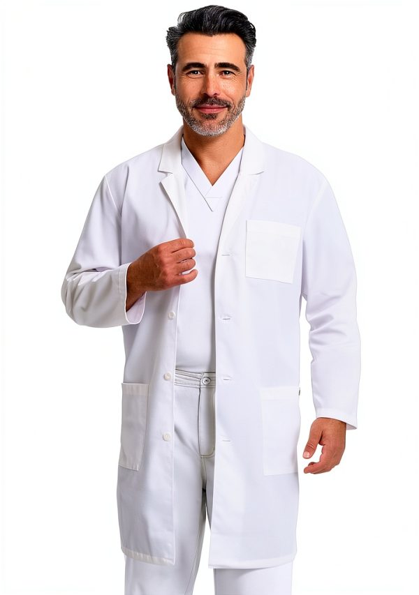 Dickies Lab Coat 40in Unisex White with 3 Pockets - Model 83403-0