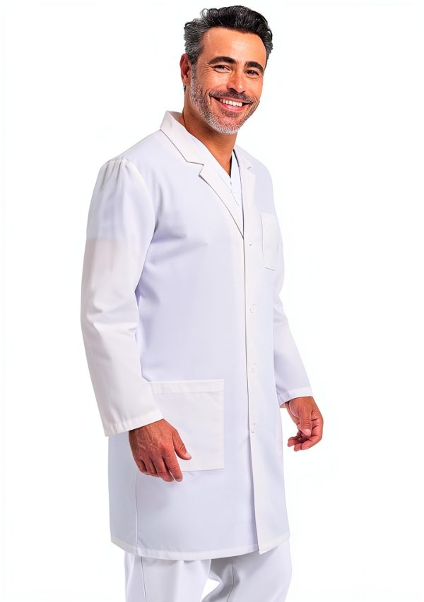 Dickies Lab Coat 40in Unisex White with 3 Pockets - Model 83403-4