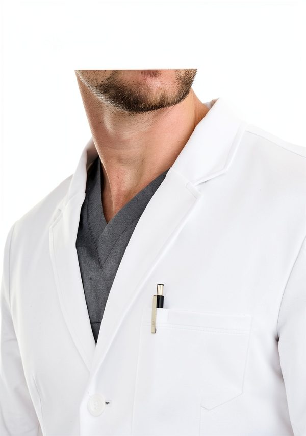Healing Hands Medical Lab Coat Leo White Coat with 5 Pockets, Soft & 2-Way Stretch Fabric 5150-4