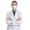 Greenour Professional Lab Coat for Men Long Sleeve Doctor Uniform with 3 Pockets Laboratory Jacket (White)-3