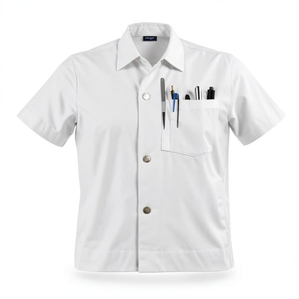 Lab Coat Genius Lab Gear Men's 6-Pocket 100% Cotton White-3