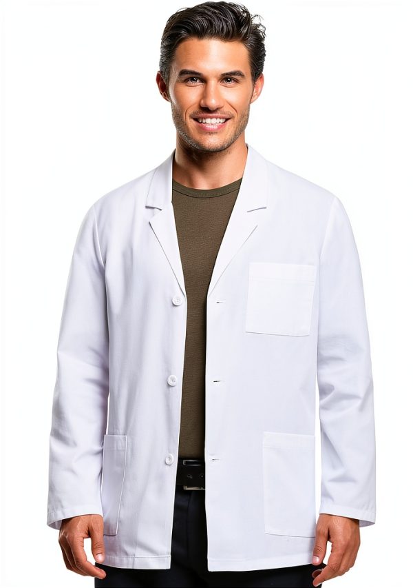 Dickies Everyday Scrubs Men's Lab Coat White 31in Length Model 81404-0
