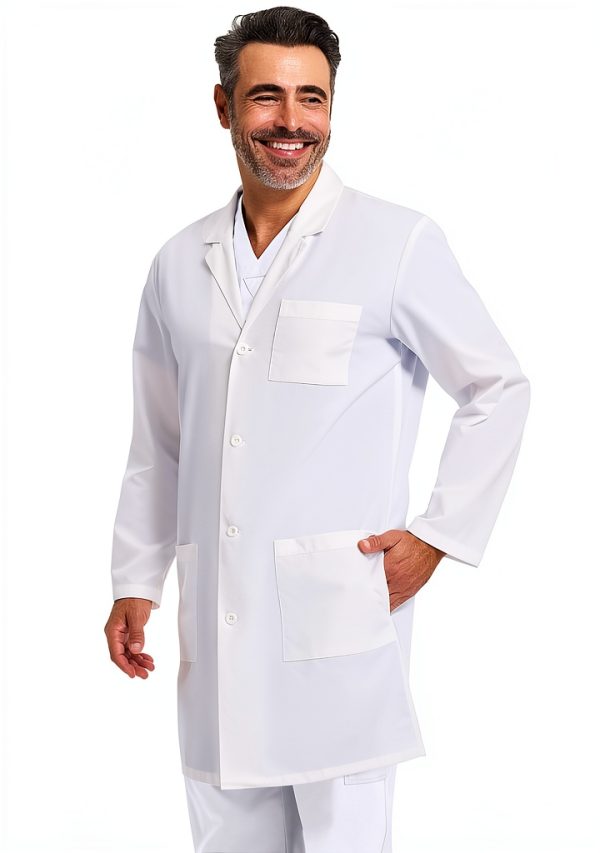 Dickies Lab Coat 40in Unisex White with 3 Pockets - Model 83403-2