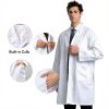 Greenour Professional Lab Coat for Men Long Sleeve Doctor Uniform with 3 Pockets Laboratory Jacket (White)-1
