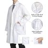 Greenour Professional Lab Coat for Men Long Sleeve Doctor Uniform with 3 Pockets Laboratory Jacket (White)-2