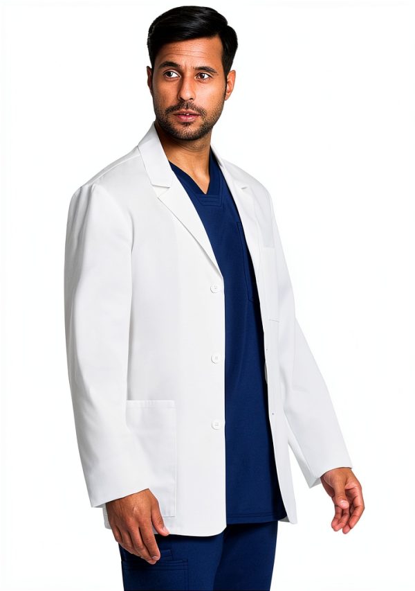 Cherokee Men's Lab Coat 30" White Consultation Durable Stretch CK401-5